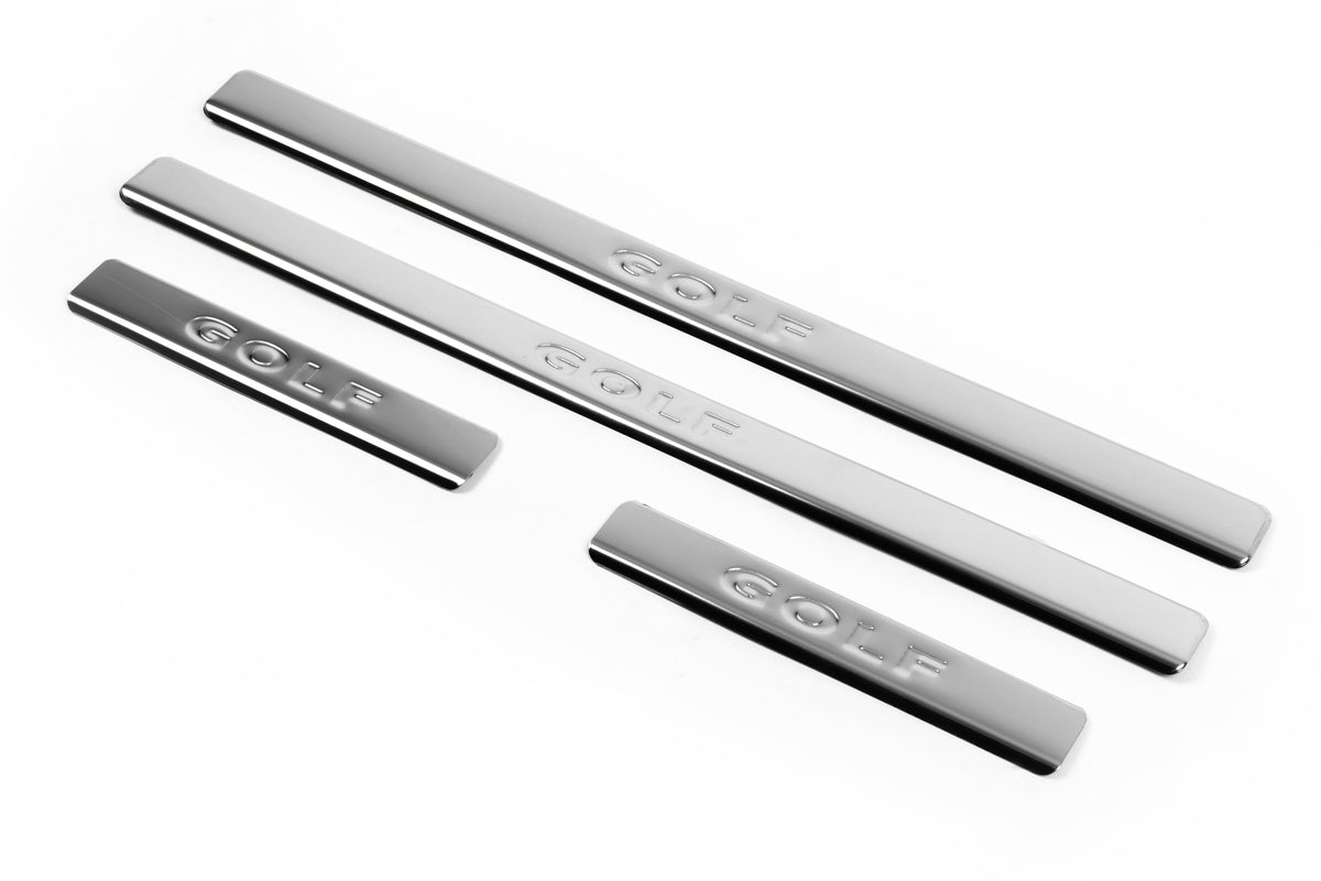 Door Sill Protectors OmsaLine V1 (4 pcs, Stainless Steel) for Volkswagen Golf 7/E-Golf 2012-2020 - image 1