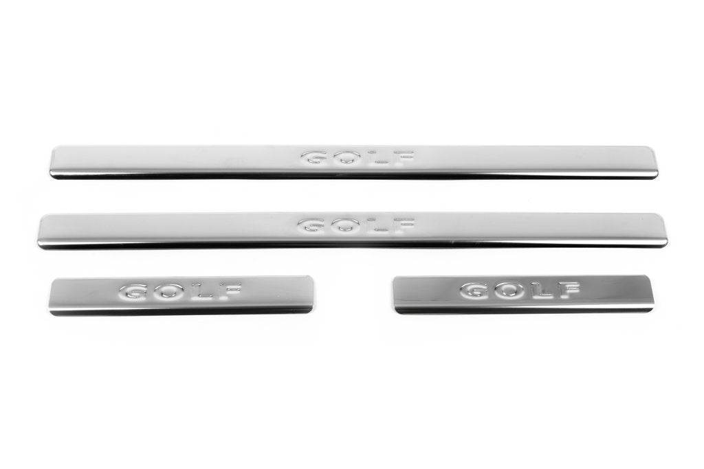 Door sills OmsaLine (4 pieces, stainless steel) for Volkswagen Golf 6 - Reelken Auto
