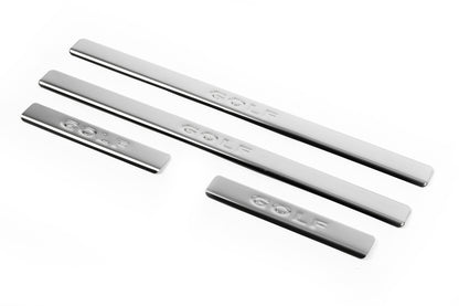 Door Sill Protectors OmsaLine (4 pcs, Stainless Steel) for Volkswagen Golf Plus 2004-2014 - image 1