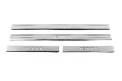 Door sills OmsaLine (4 pieces, stainless steel.) for Volkswagen Jetta 2006-2011 - Reelken Auto