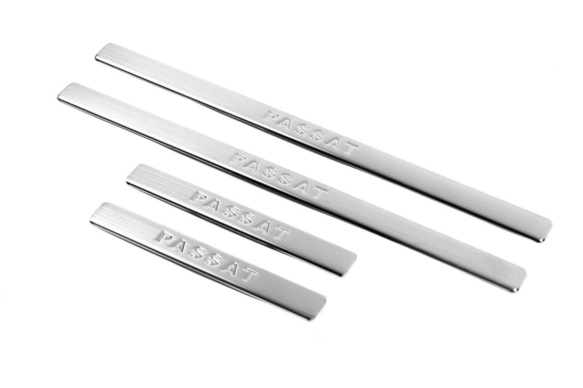 Door sills OmsaLine type 1 (4 pieces, stainless steel) for Volkswagen Passat B7 2012-2015 - Reelken Auto