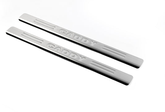Door Sill Protectors OmsaLine (2 pcs, Stainless Steel) for Volkswagen Caddy 2004-2010 - image 1
