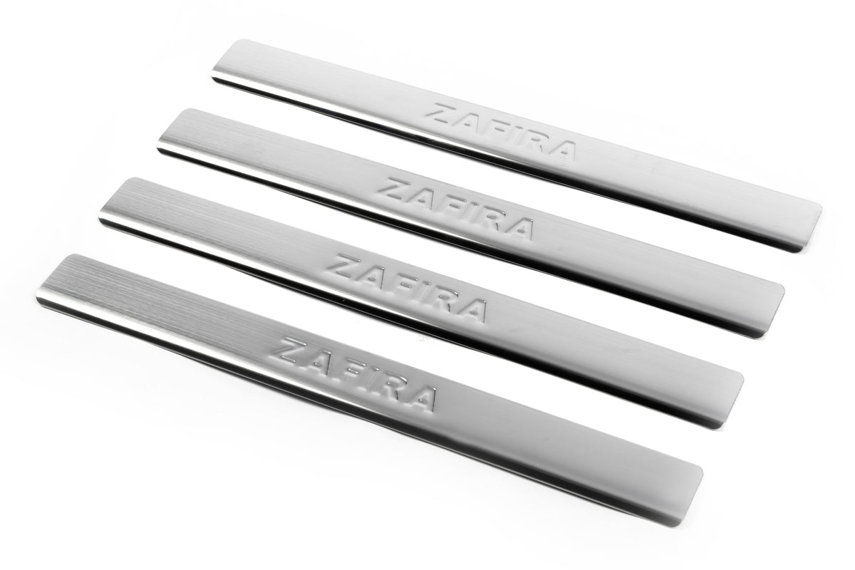 Door Sill Protectors OmsaLine (4 pcs, stainless steel) for Opel Zafira A 1998-2005 - image 1