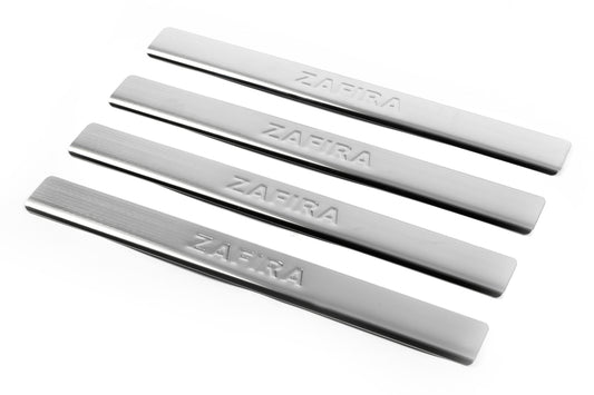Door Sill Protectors OmsaLine (4 pcs, stainless steel) for Opel Zafira B 2005-2011 - image 1