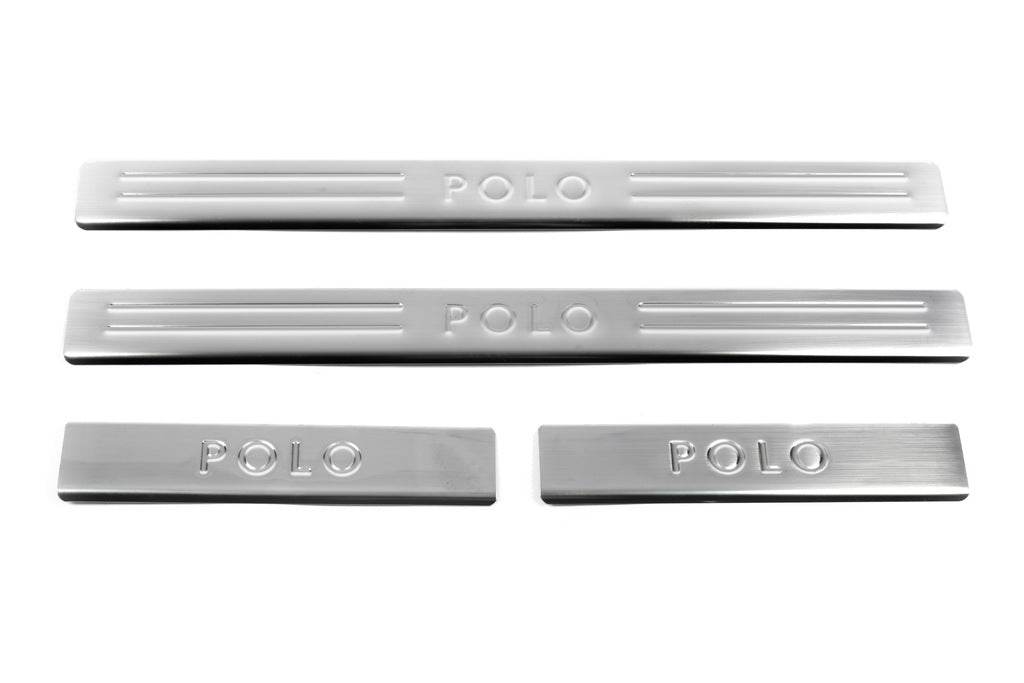 Door sills OmsaLine (4 pieces, stainless steel) for Volkswagen Polo 2010-2017 - Reelken Auto