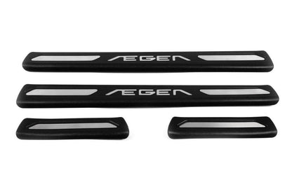 Sill pads OmsaLine V1 (4 pcs, stainless steel) for Fiat Tipo 2016↗ year - Reelken Auto