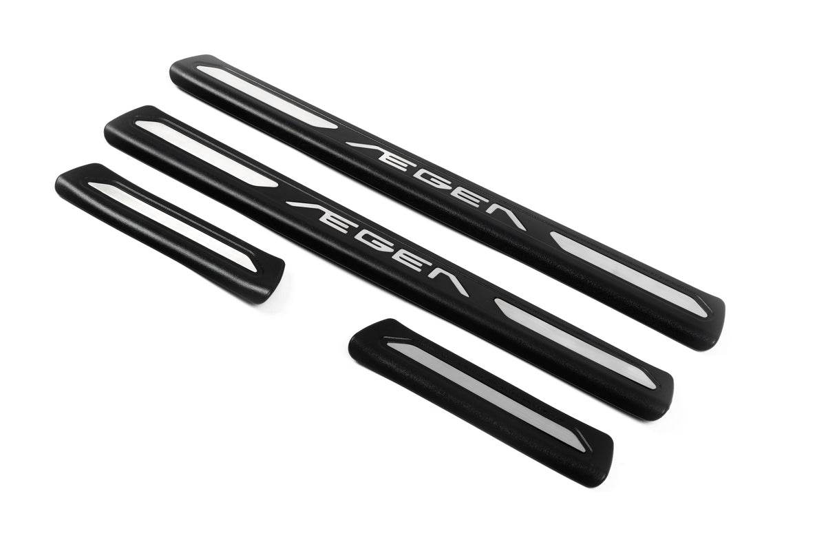 Sill pads OmsaLine V1 (4 pcs, stainless steel) for Fiat Tipo 2016↗ year - Reelken Auto
