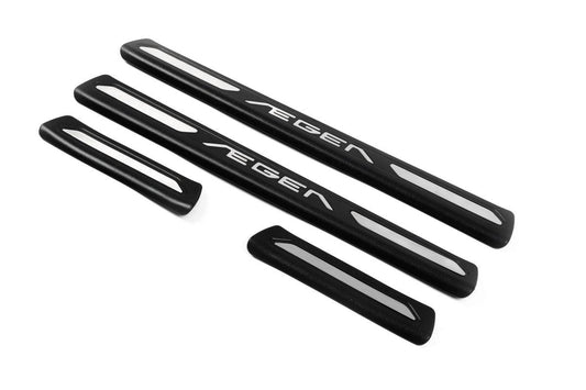 Sill pads OmsaLine V1 (4 pcs, stainless steel) for Fiat Tipo 2016↗ year - Reelken Auto