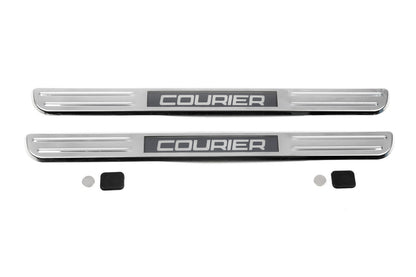 Illuminated door sill plates (2 pcs, stainless steel) for Ford Courier 2014-2023 - image 4