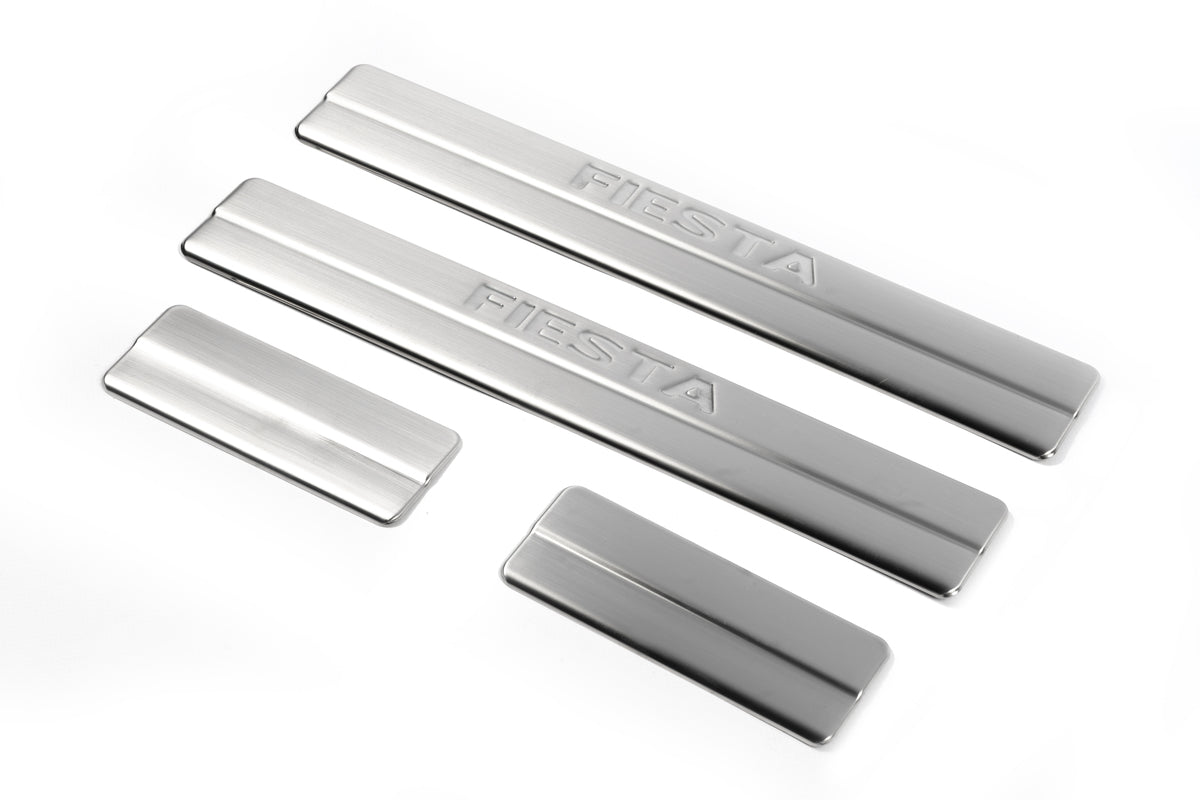Door Sill Protectors OmsaLine (4 pcs, Stainless Steel) for Ford Fiesta 2002-2008 - image 1