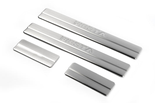Door Sill Protectors OmsaLine (4 pcs, Stainless Steel) for Ford Fiesta 2002-2008 - image 1