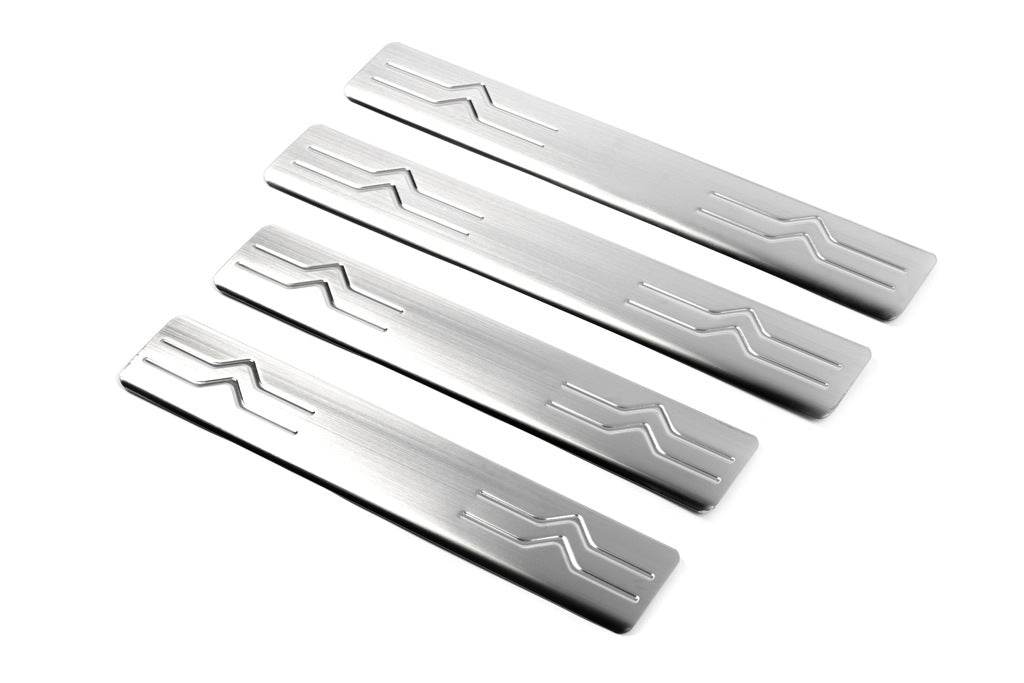 Door sills OmsaLine (4 pieces, stainless steel.) for Citroen C-4 2010-2018 - Reelken Auto