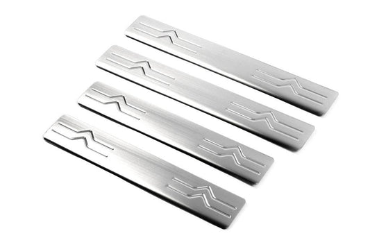 Door sills OmsaLine (4 pieces, stainless steel.) for Citroen C-4 2010-2018 - Reelken Auto