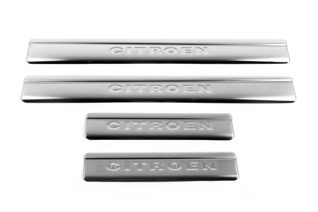 Door sills OmsaLine (4 pieces, stainless steel) for Citroen C-4 2004-2010 - Reelken Auto