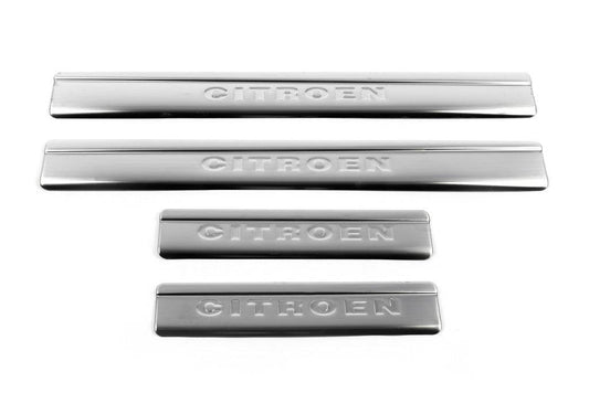 Door sills OmsaLine (4 pieces, stainless steel) for Citroen C-4 2004-2010 - Reelken Auto