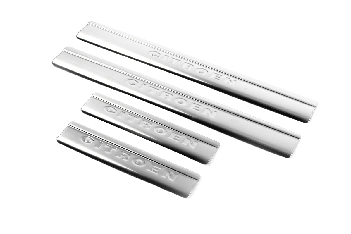 Door Sill Protectors OmsaLine (4 pcs, stainless steel) for Citroen C-4 Picasso 2006-2013 - image 1