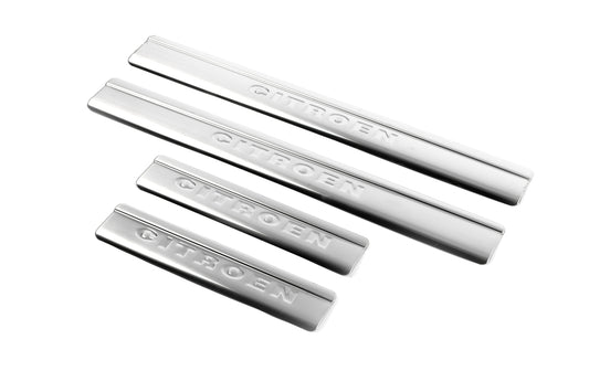 Door Sill Protectors OmsaLine (4 pcs, Stainless Steel) for Citroen C-4 2004-2010 - image 1