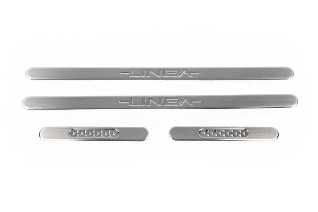 Door Sill Protectors OmsaLine (4 pcs, Stainless Steel) for Fiat Linea 2006-2018 - image 2