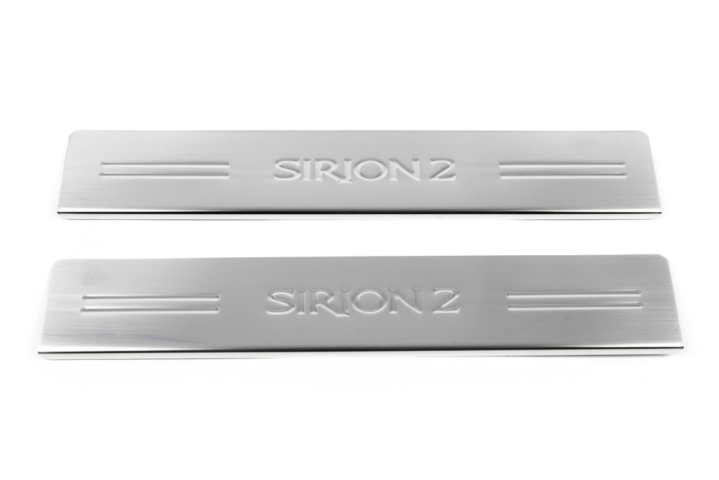 Door Sill Protectors OmsaLine (2 pcs, Stainless Steel) for Daihatsu Sirion 2005-2015 - image 2