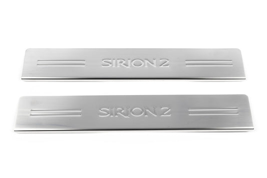 Door Sill Protectors OmsaLine (2 pcs, Stainless Steel) for Daihatsu Sirion 2005-2015 - image 2