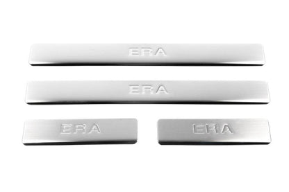 Door sills OmsaLine (4 pieces, stainless steel.) for Hyundai Accent 2006-2010 - Reelken Auto