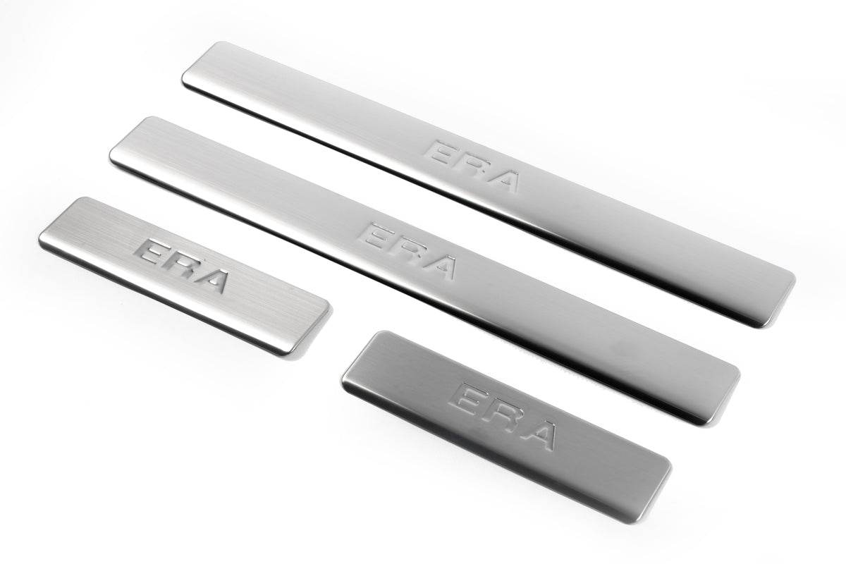 Door sills OmsaLine (4 pieces, stainless steel.) for Hyundai Accent 2006-2010 - Reelken Auto