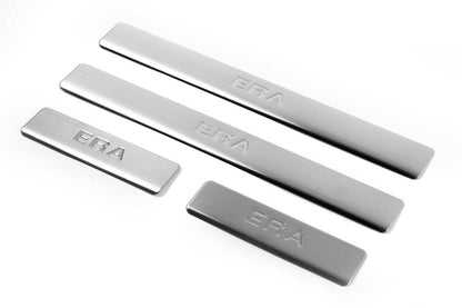 Door sills OmsaLine (4 pieces, stainless steel.) for Hyundai Accent 2006-2010 - Reelken Auto