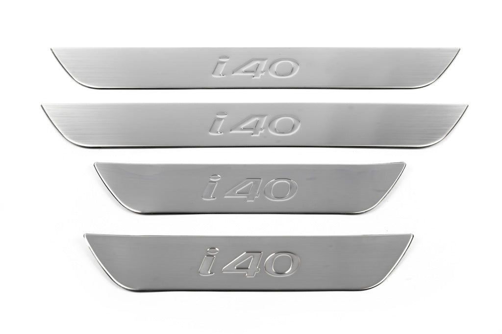 Door Sill Protectors OmsaLine (4 pcs, stainless steel) for Hyundai I-40 2011-2019 - image 2