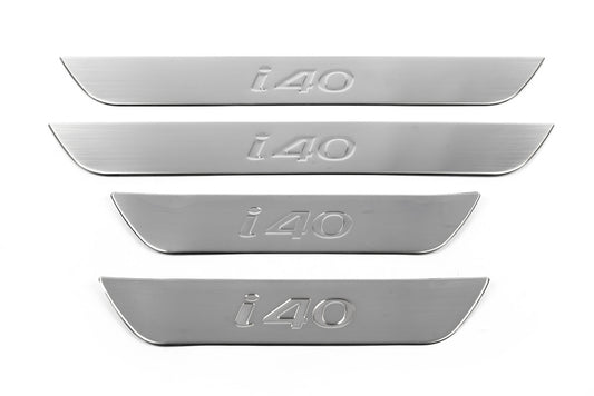 Door Sill Protectors OmsaLine (4 pcs, stainless steel) for Hyundai I-40 2011-2019 - image 2