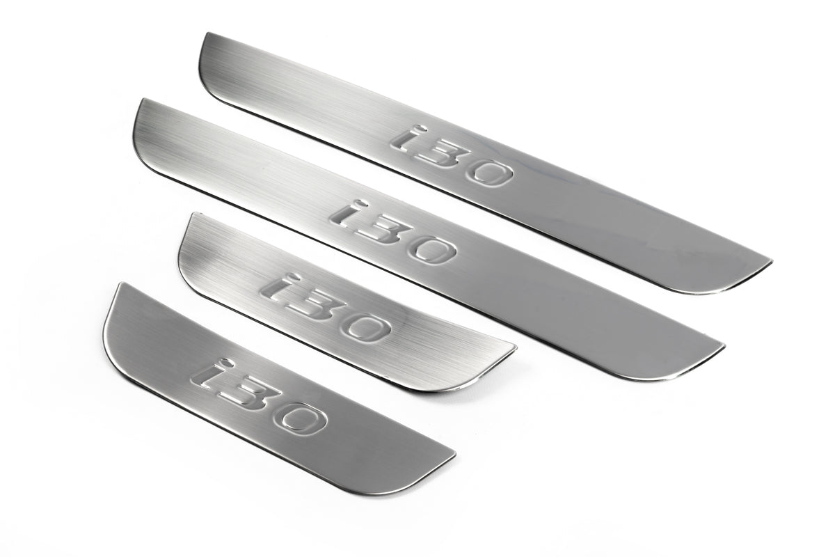 Door Sill Protectors OmsaLine (4 pcs, Stainless Steel) for Hyundai I-30 2012-2017 - image 1