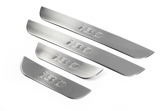 Door Sill Protectors OmsaLine (4 pcs, Stainless Steel) for Hyundai I-30 2012-2017 - image 1