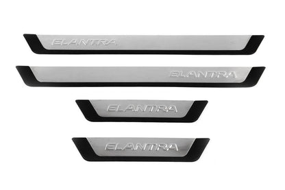 Door sill guards (4 pieces, stainless steel) for Hyundai Elantra (MD/UD) 2011-2015 - Reelken Auto
