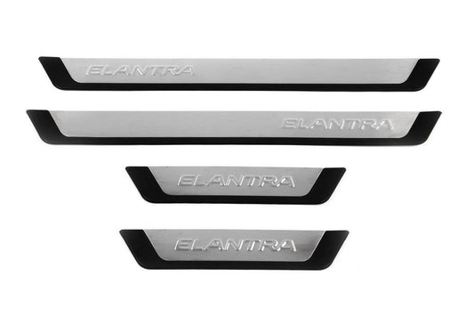 Door sill guards (4 pieces, stainless steel) for Hyundai Elantra (MD/UD) 2011-2015 - Reelken Auto