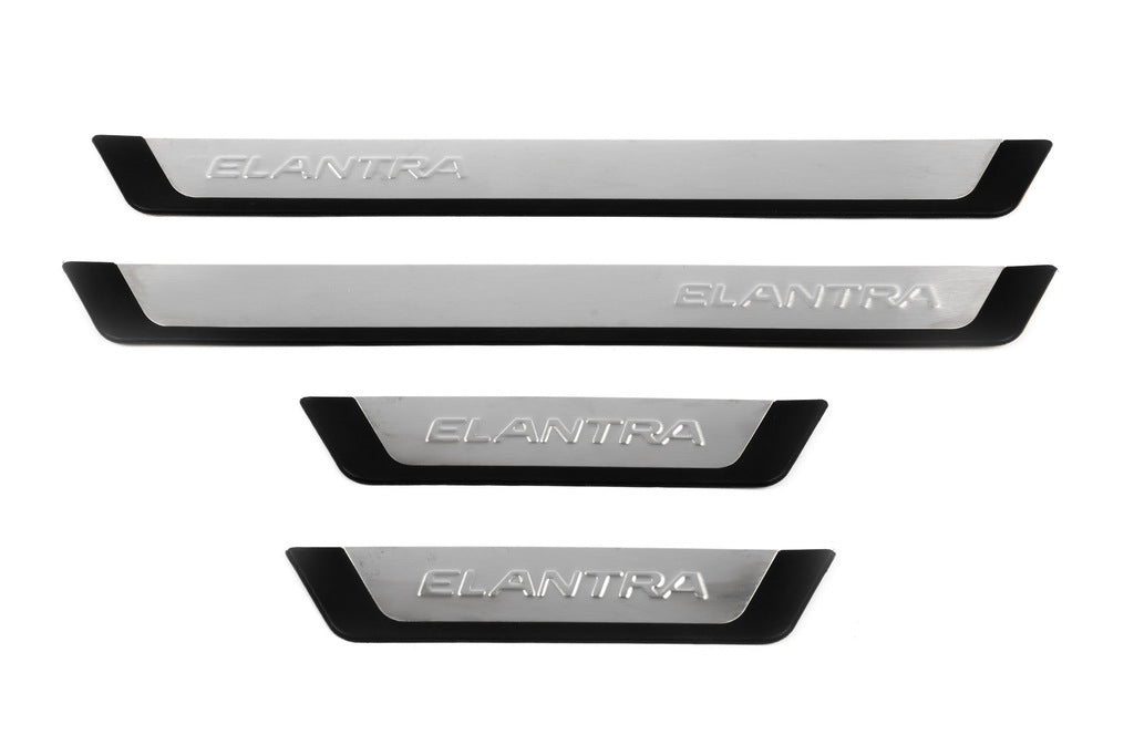 Door Sill Covers (4 pcs, Stainless Steel) for Hyundai Elantra (MD/UD) 2011-2015 - image 2