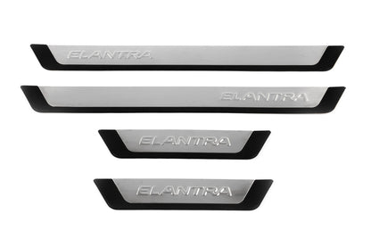 Door Sill Covers (4 pcs, Stainless Steel) for Hyundai Elantra (MD/UD) 2011-2015 - image 2