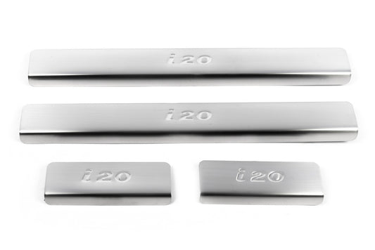 Door Sill Protectors OmsaLine (4 pcs, Stainless Steel) for Hyundai I-20 2008-2012 - image 2