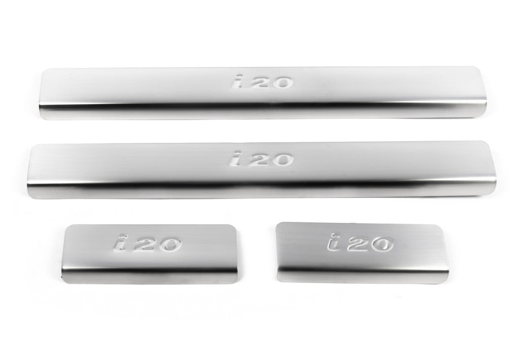 Door Sill Protectors OmsaLine (4 pcs, Stainless Steel) for Hyundai I-20 2008-2012 - image 2