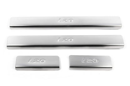 Door Sill Protectors OmsaLine (4 pcs, Stainless Steel) for Hyundai I-20 2008-2012 - image 2