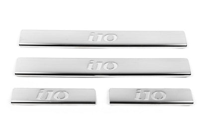Door sills OmsaLine (4 pieces, stainless steel.) for Hyundai I-10 2014-2017 - Reelken Auto