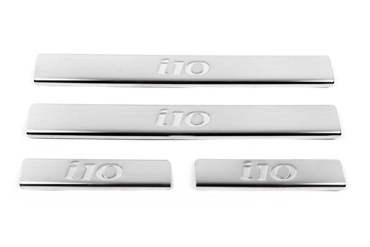Door sills OmsaLine (4 pieces, stainless steel.) for Hyundai I-10 2014-2017 - Reelken Auto