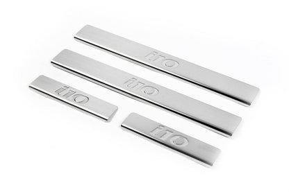 Door sills OmsaLine (4 pieces, stainless steel.) for Hyundai I-10 2014-2017 - Reelken Auto