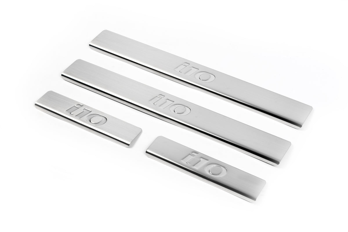 Door Sill Protectors OmsaLine (4 pcs, Stainless Steel) for Hyundai I-10 2014-2017 - image 1