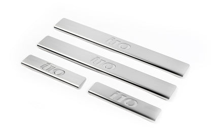 Door Sill Protectors OmsaLine (4 pcs, Stainless Steel) for Hyundai I-10 2014-2017 - image 1