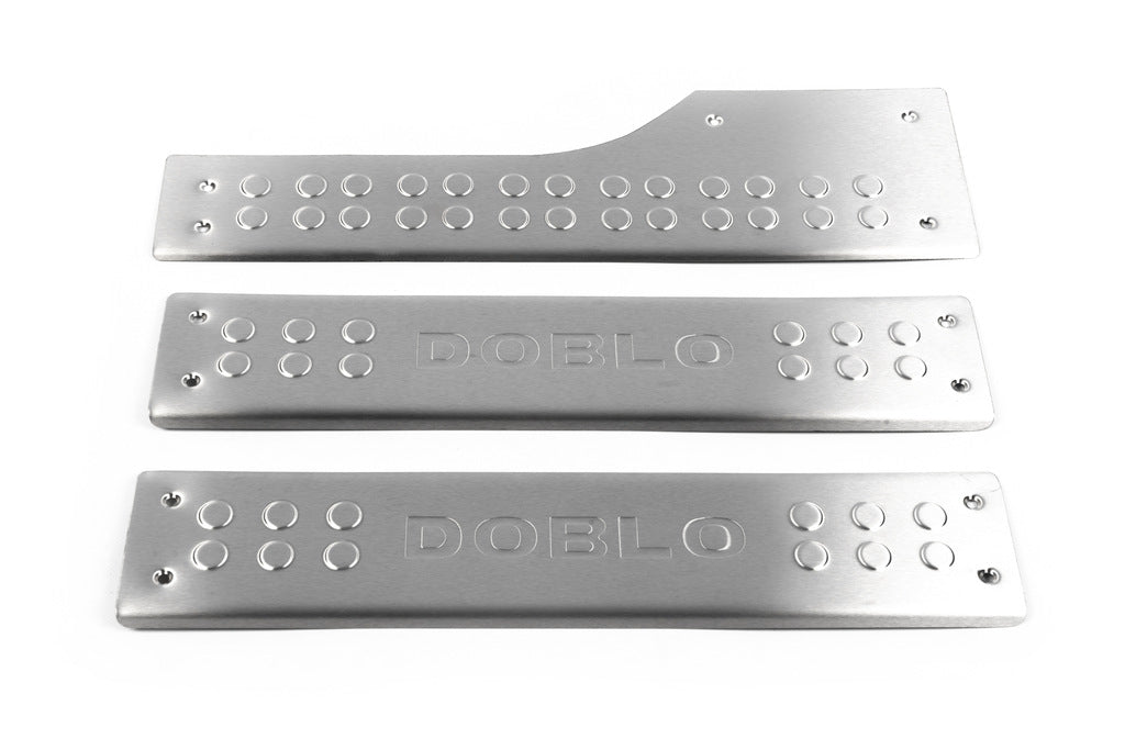 Interior door sill plates OmsaLine (stainless steel) for Fiat Doblo II 2010-2022 - image 2