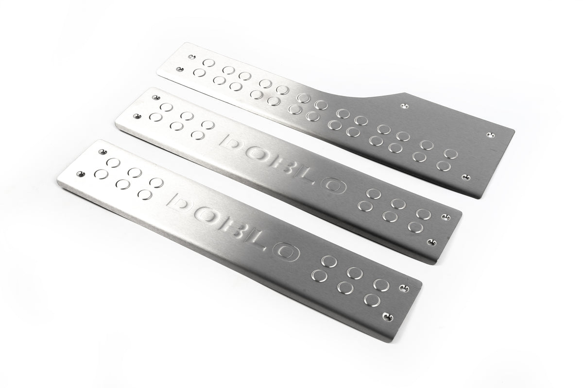 Interior door sill plates OmsaLine (stainless steel) for Fiat Doblo II 2010-2022 - image 1