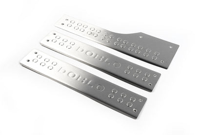 Interior door sill plates OmsaLine (stainless steel) for Fiat Doblo II 2010-2022 - image 1