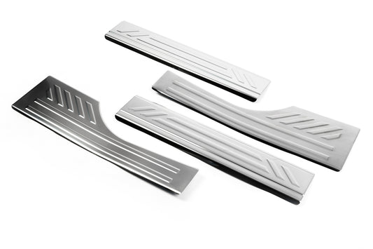Interior door sill plates OmsaLine (stainless steel) for Opel Combo 2012-2018 - image 1