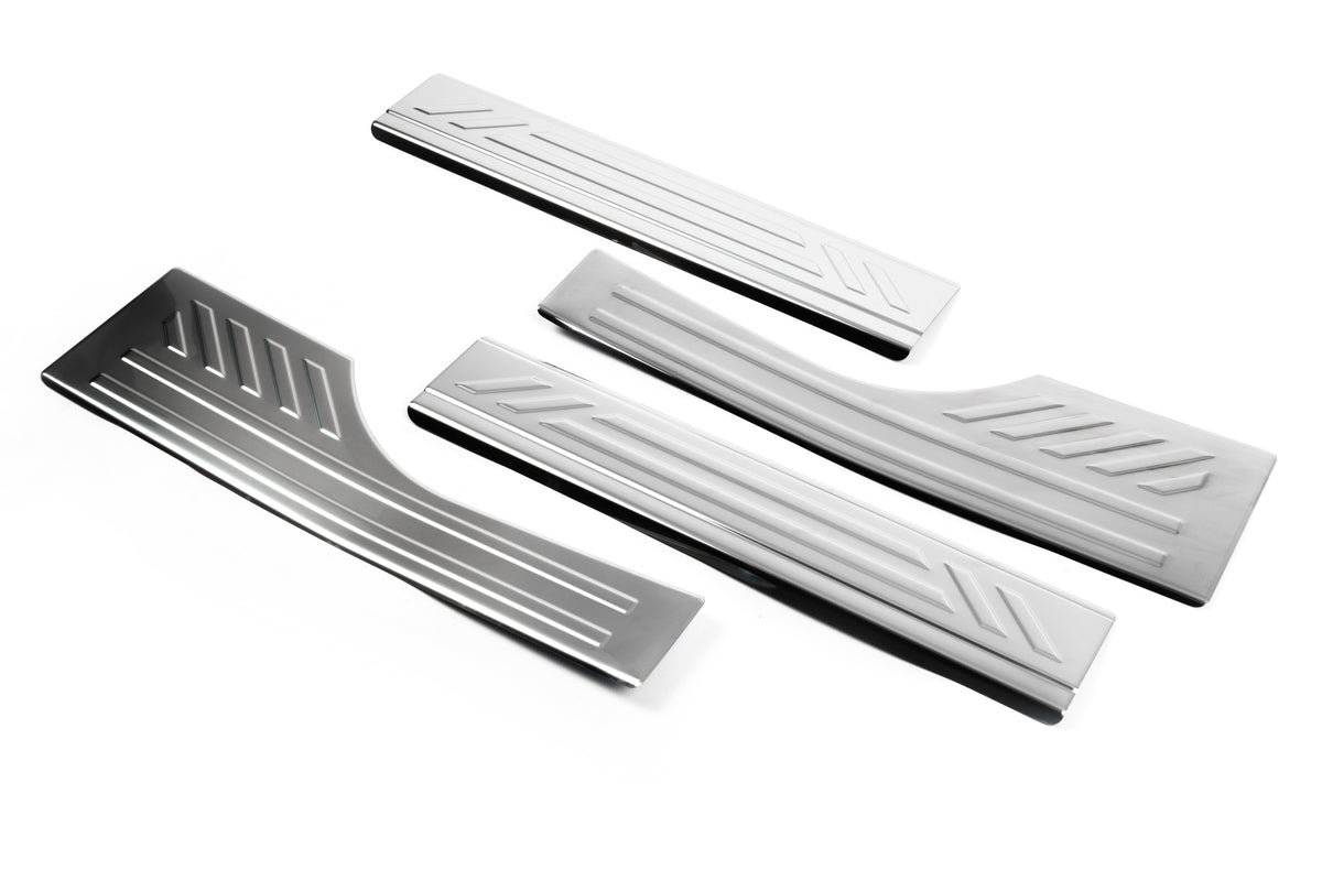Interior door sill plates OmsaLine (stainless steel) for Opel Combo 2012-2018 - image 1