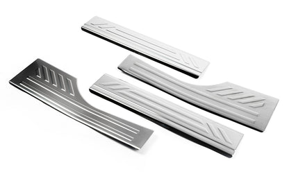 Interior door sill plates OmsaLine (stainless steel) for Opel Combo 2012-2018 - image 1