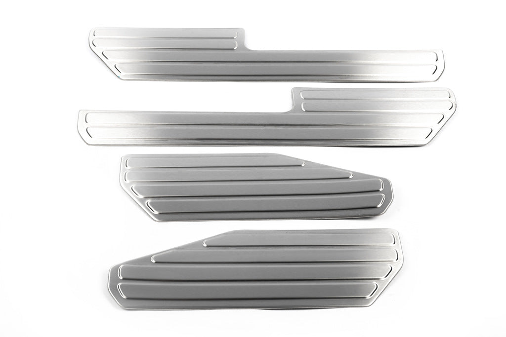 Stainless Steel Door Sill Protectors OmsaLine (4 pcs) for Volkswagen Amarok 2010-2022 - image 2